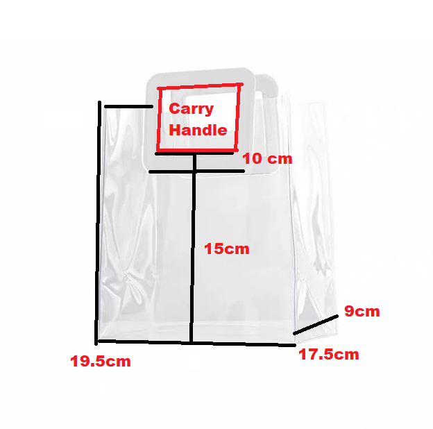 Multifunctional Clear PVC Tote Gift Bag 17x14cm