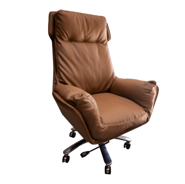 Office Chair Brown Genuine Leather