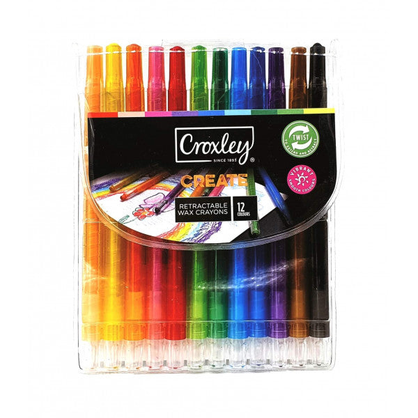 Croxley Retractable Crayons Assorted Colors 12pack