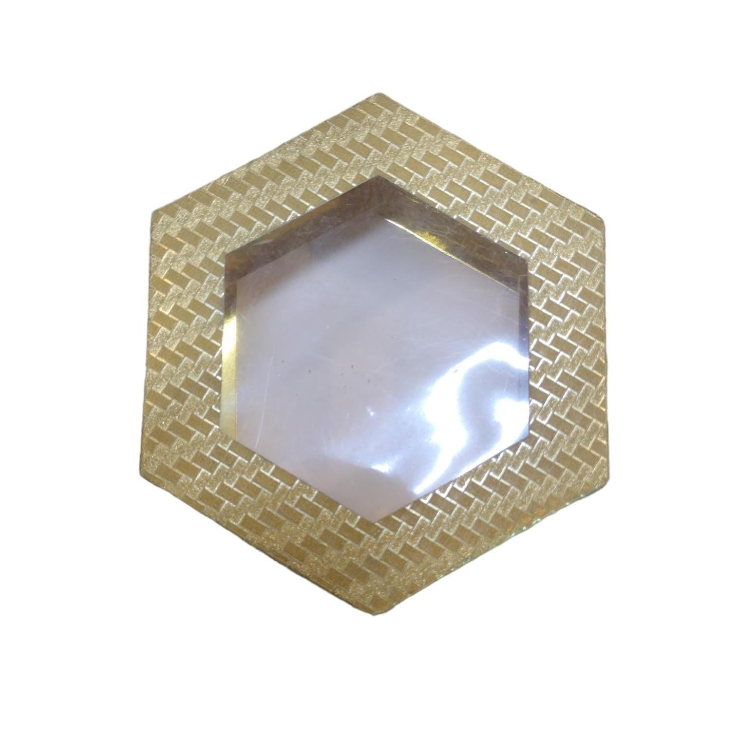 Gift Biscuit Paper Box Gold Decal 300g Hexagon 12x12x4.5cm XPP251