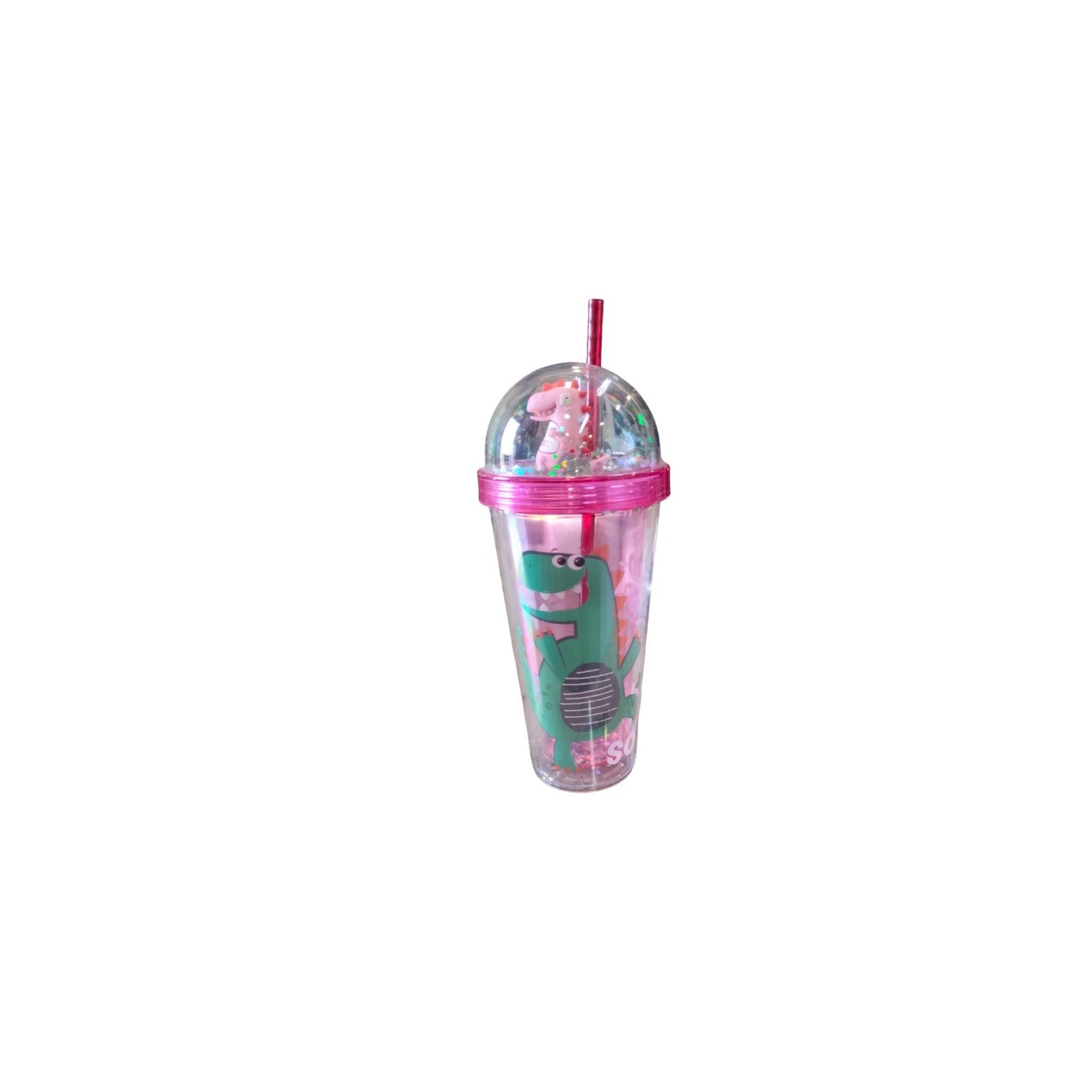 Acrylic Smoothie Tumbler 450ml with Straw Glitter