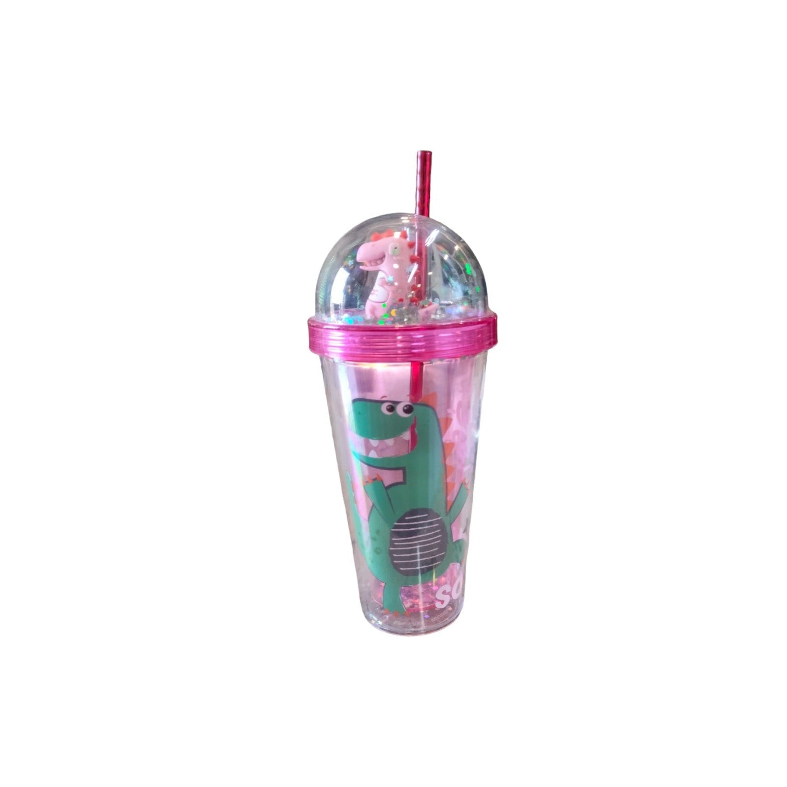 Acrylic Smoothie Tumbler 450ml with Straw Glitter