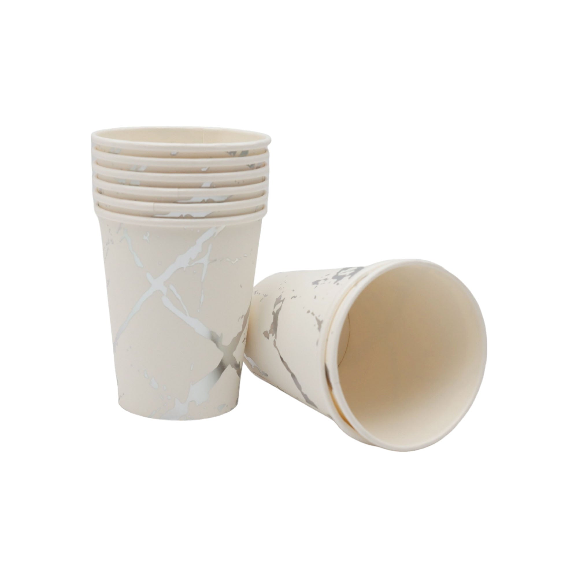 Dispisable Party Paper Cups 8cm 9oz Gold Marble 8pack XPATY52