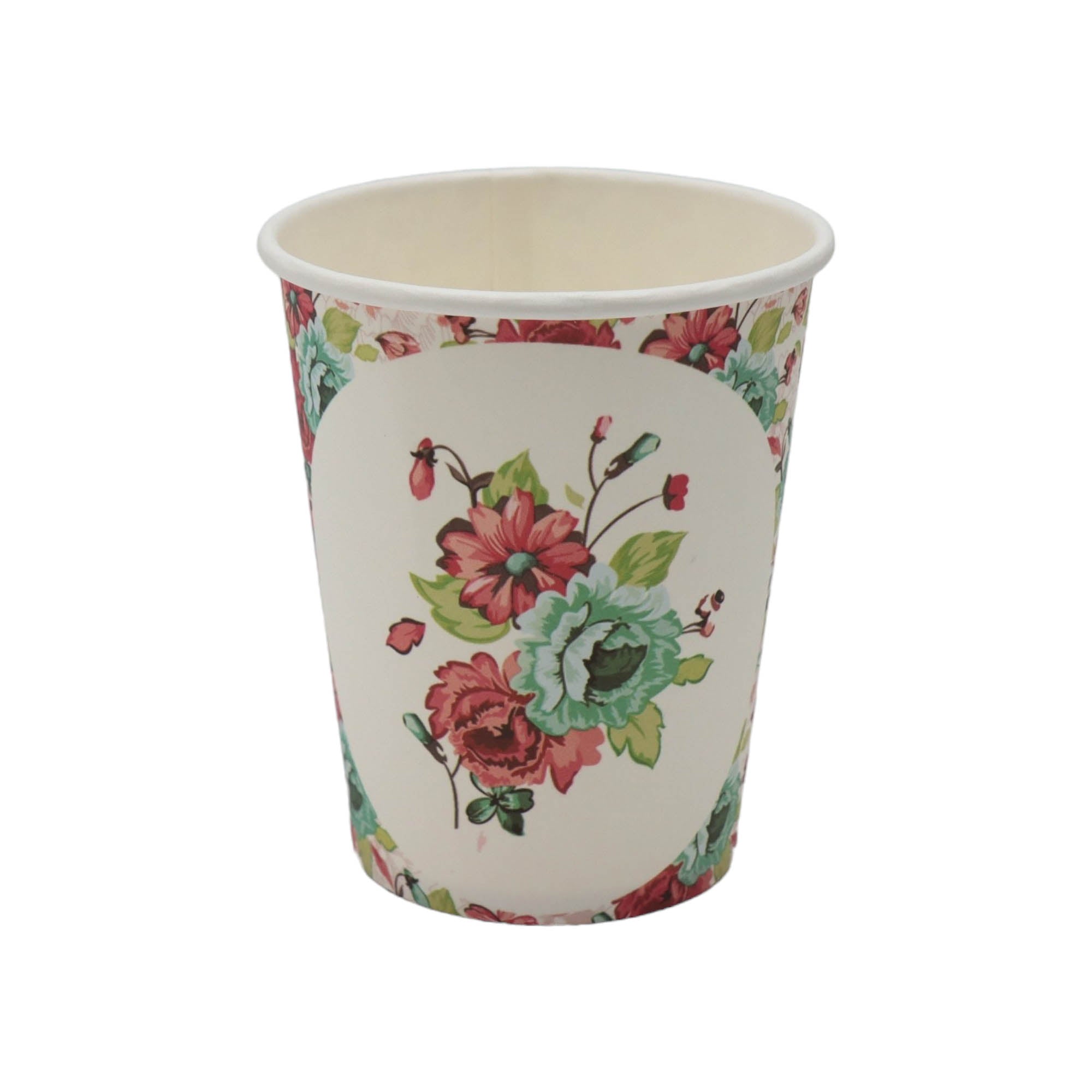 Dispisable Party Paper Cups 8cm Floral 9oz XPATY56