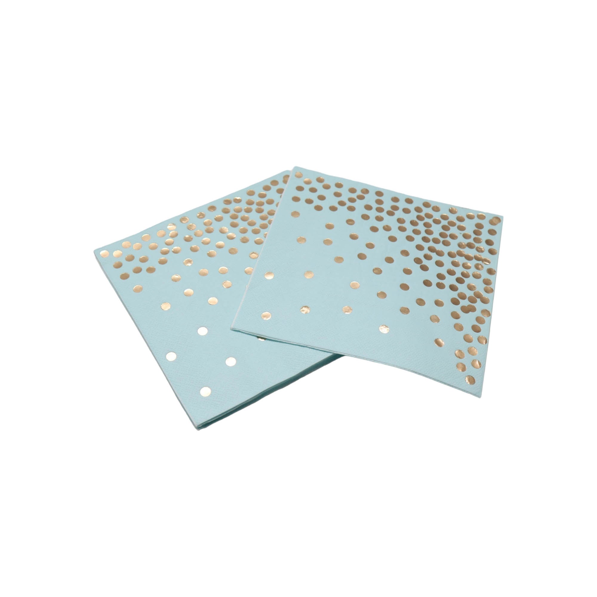 Luncheon Napkin Paper Serviettes Turquoise With Gold Dots 16pack 33x33cm XPATY61