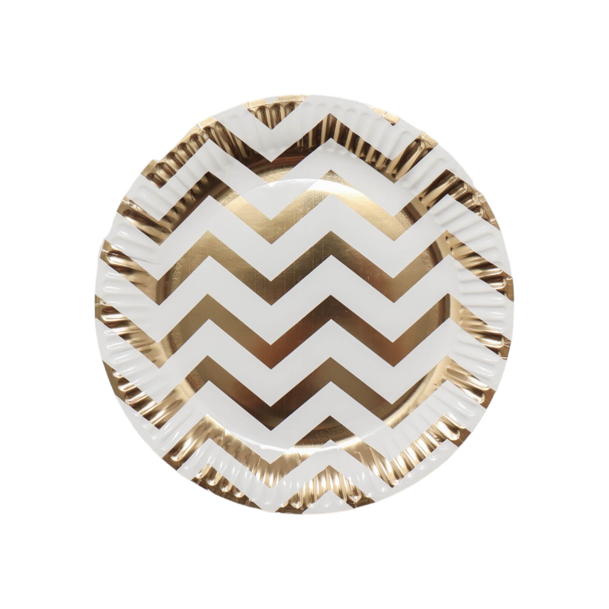 Disposable Paper Dinner Plate White with Gold Stripe 8pack XPATY62