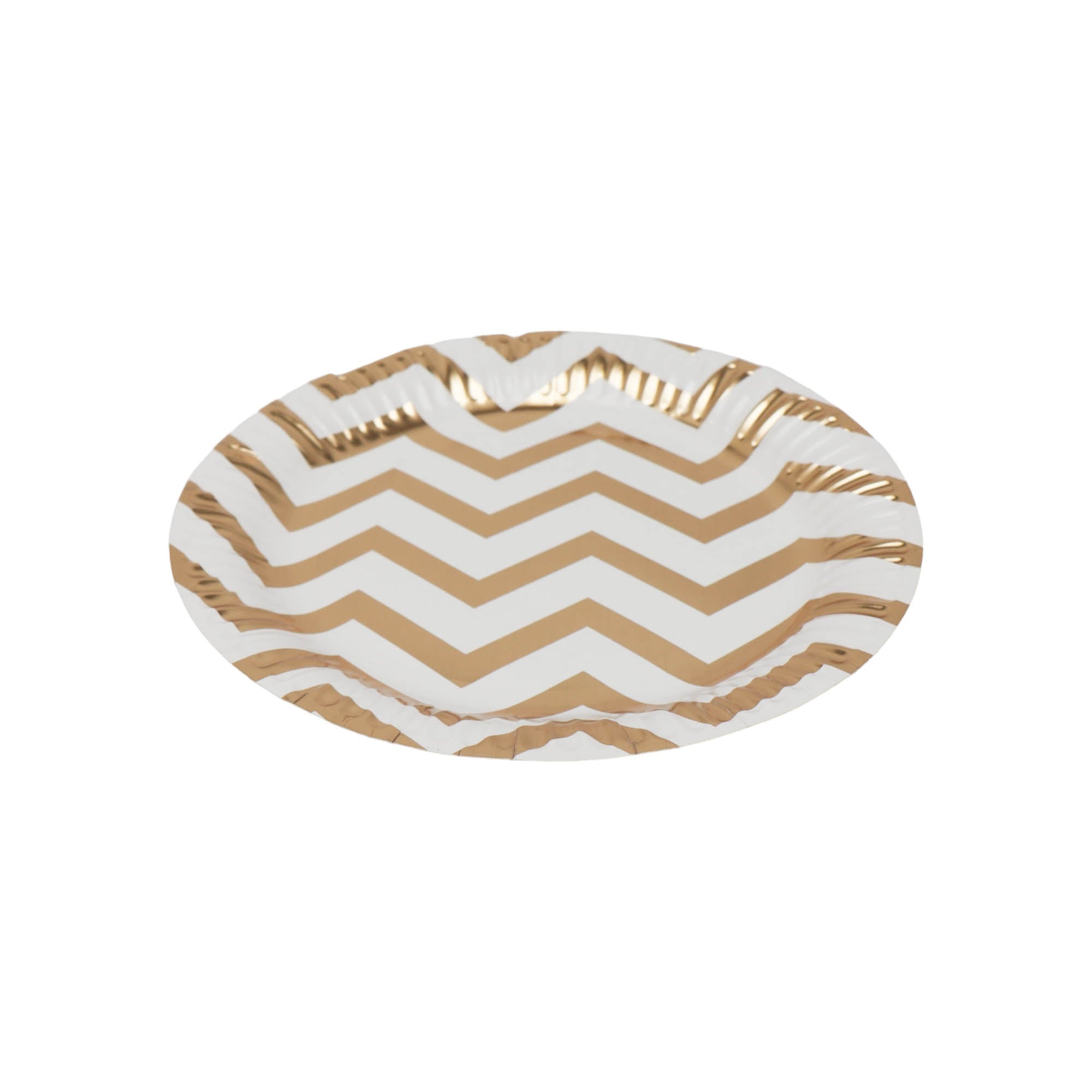 Disposable Paper Dinner Plate White with Gold Stripe 8pack XPATY62