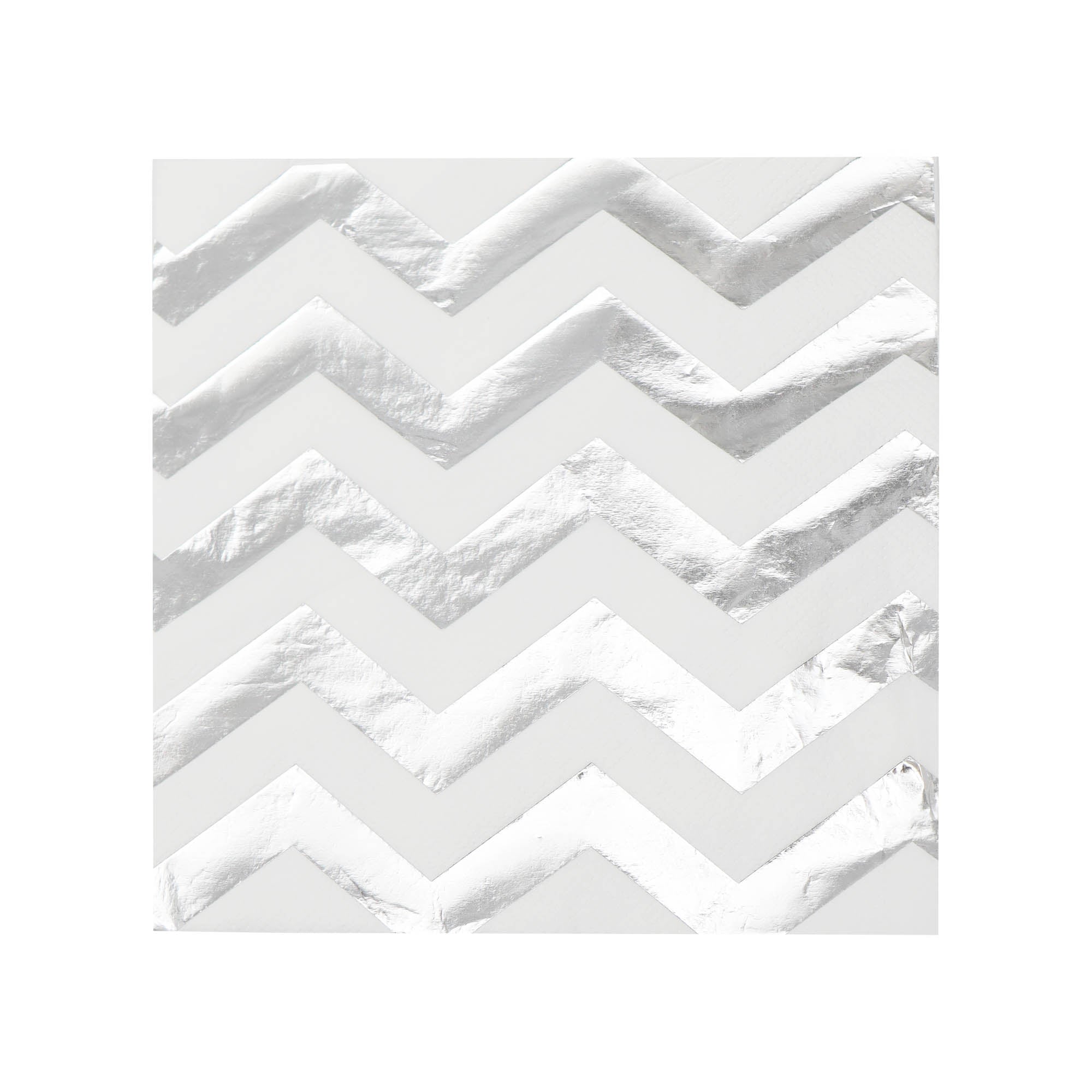 Luncheon Napkin Paper Serviettes 16pack 33x33cm White with Silver Wave XPATY65