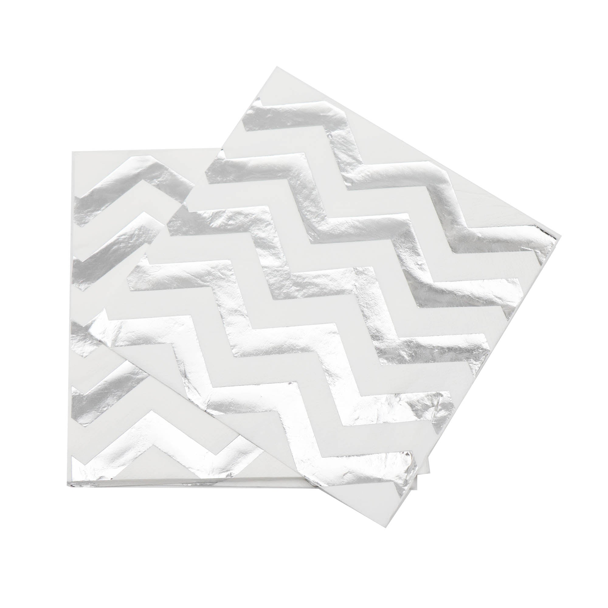 Luncheon Napkin Paper Serviettes 16pack 33x33cm White with Silver Wave XPATY65