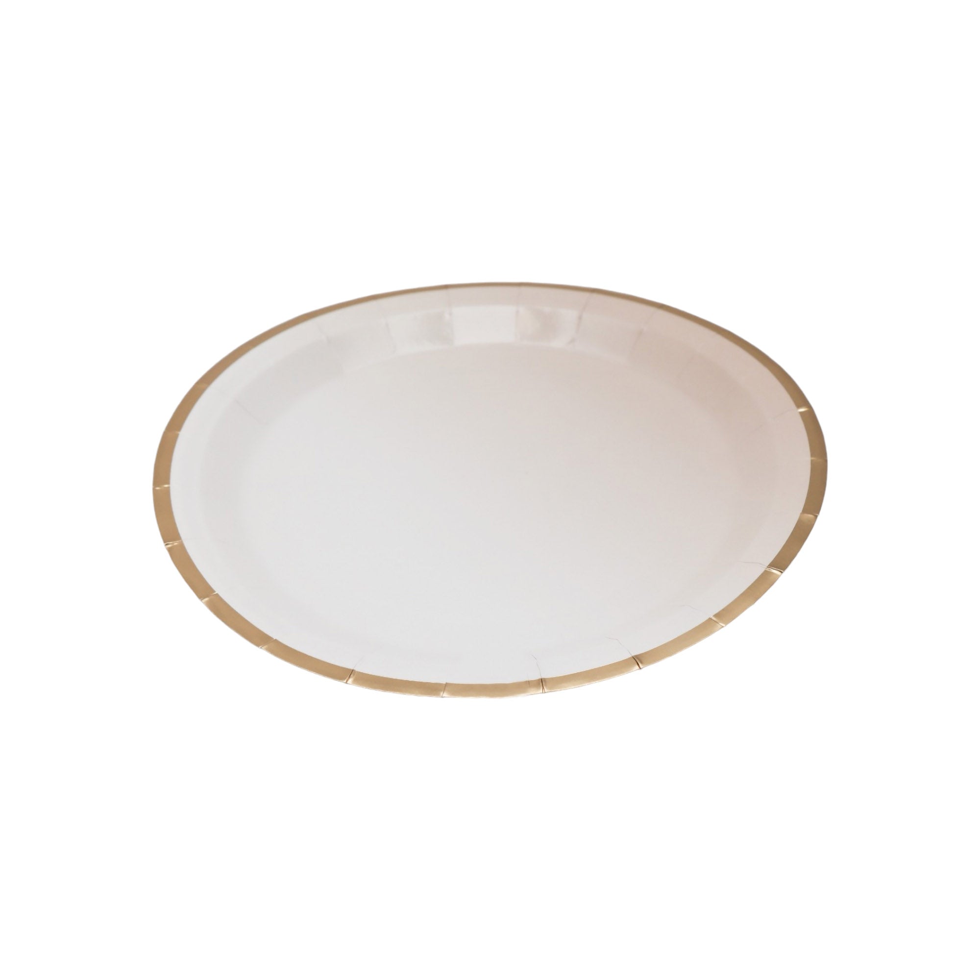 Disposable Party Paper Dinner Plate White with Gold Trim 8pack XPATY70