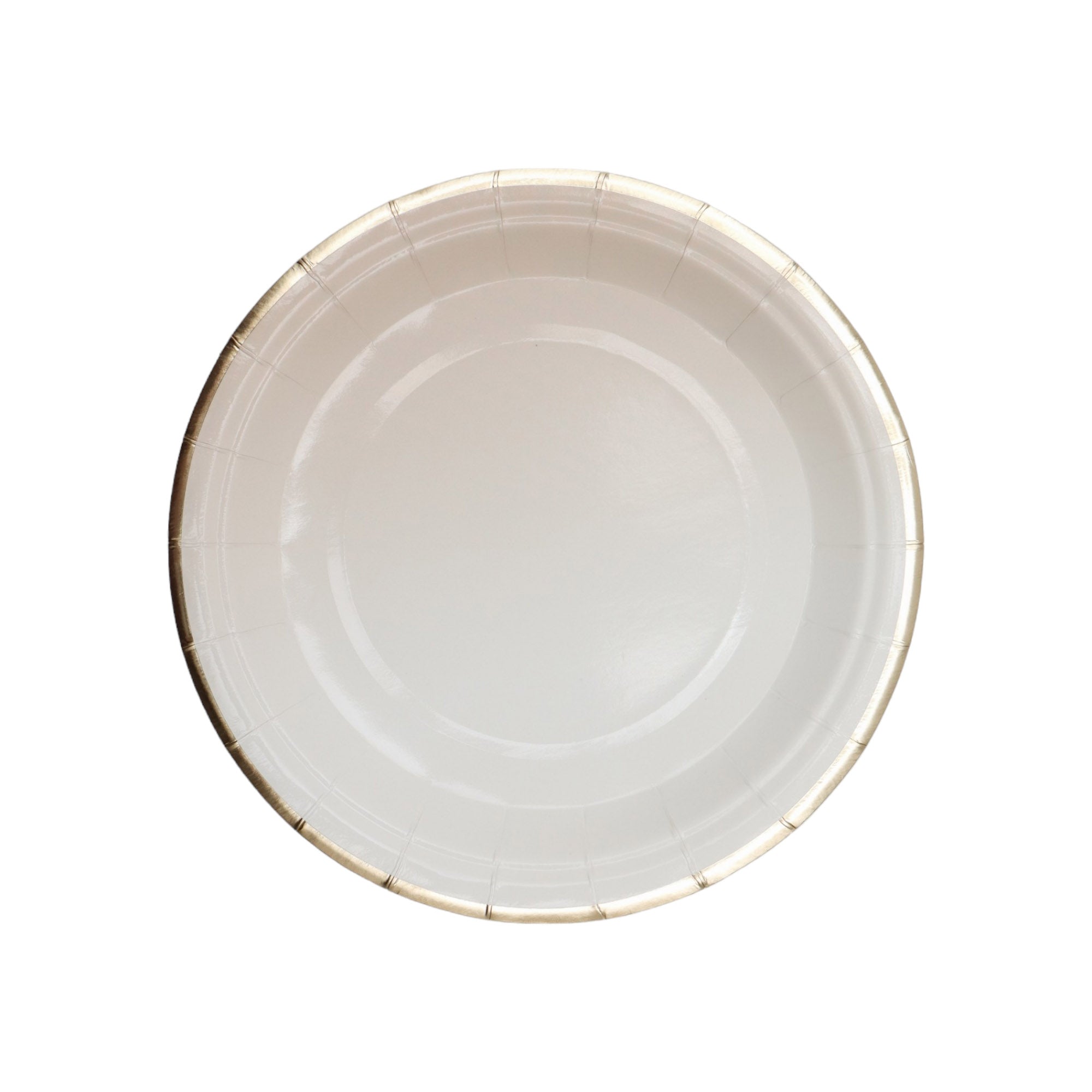 Disposable Party Paper Dinner Side Plate White with Gold Trim 8pack