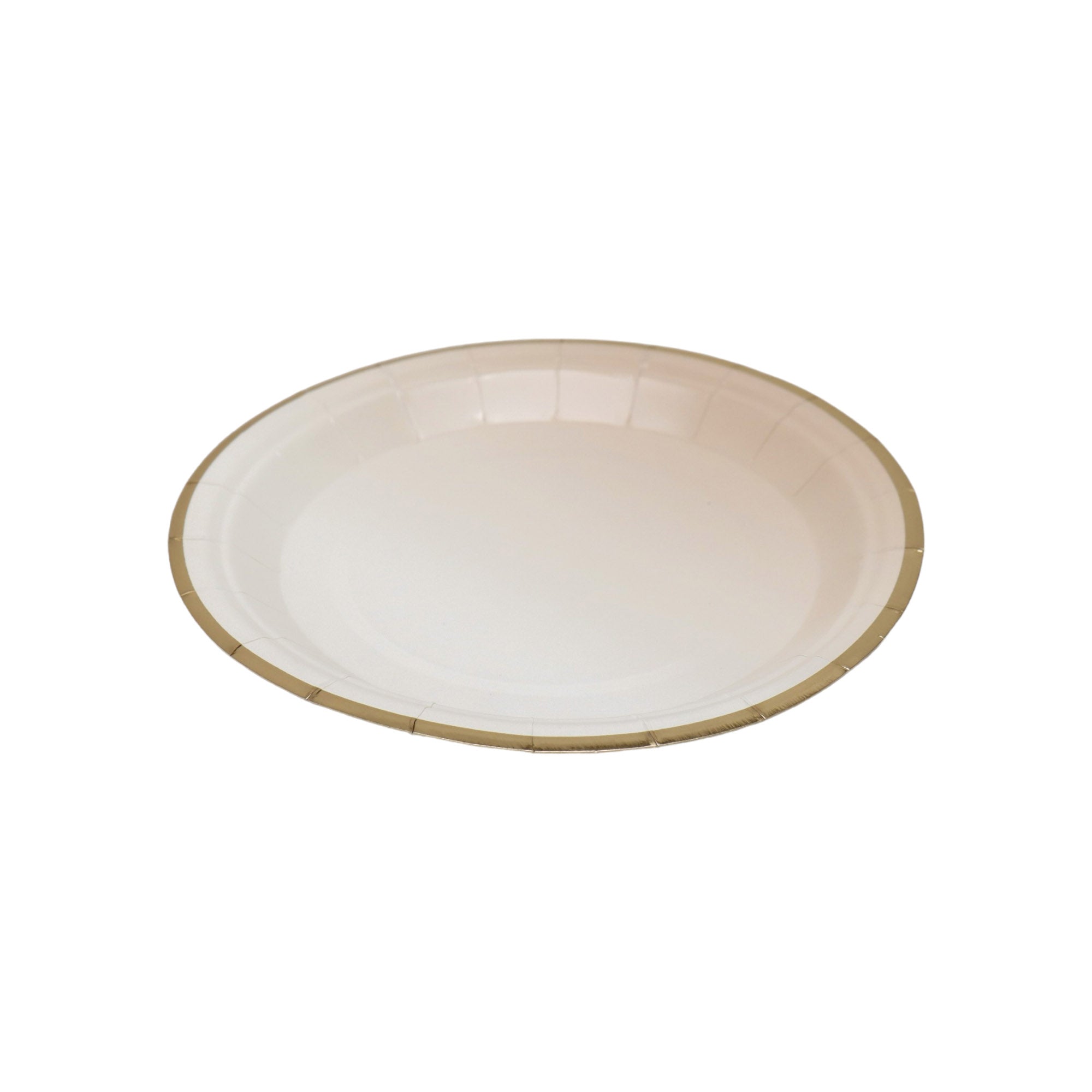 Disposable Party Paper Dinner Side Plate White with Gold Trim 8pack