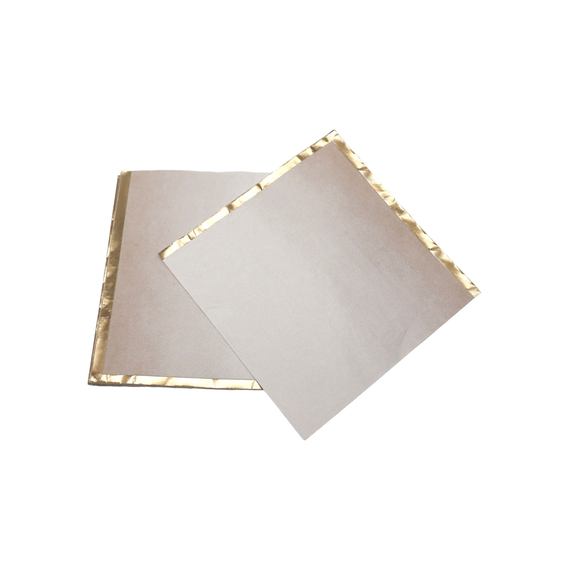 Luncheon Paper Napkins White with Gold Trim 33x33cm 16pack XPATY73