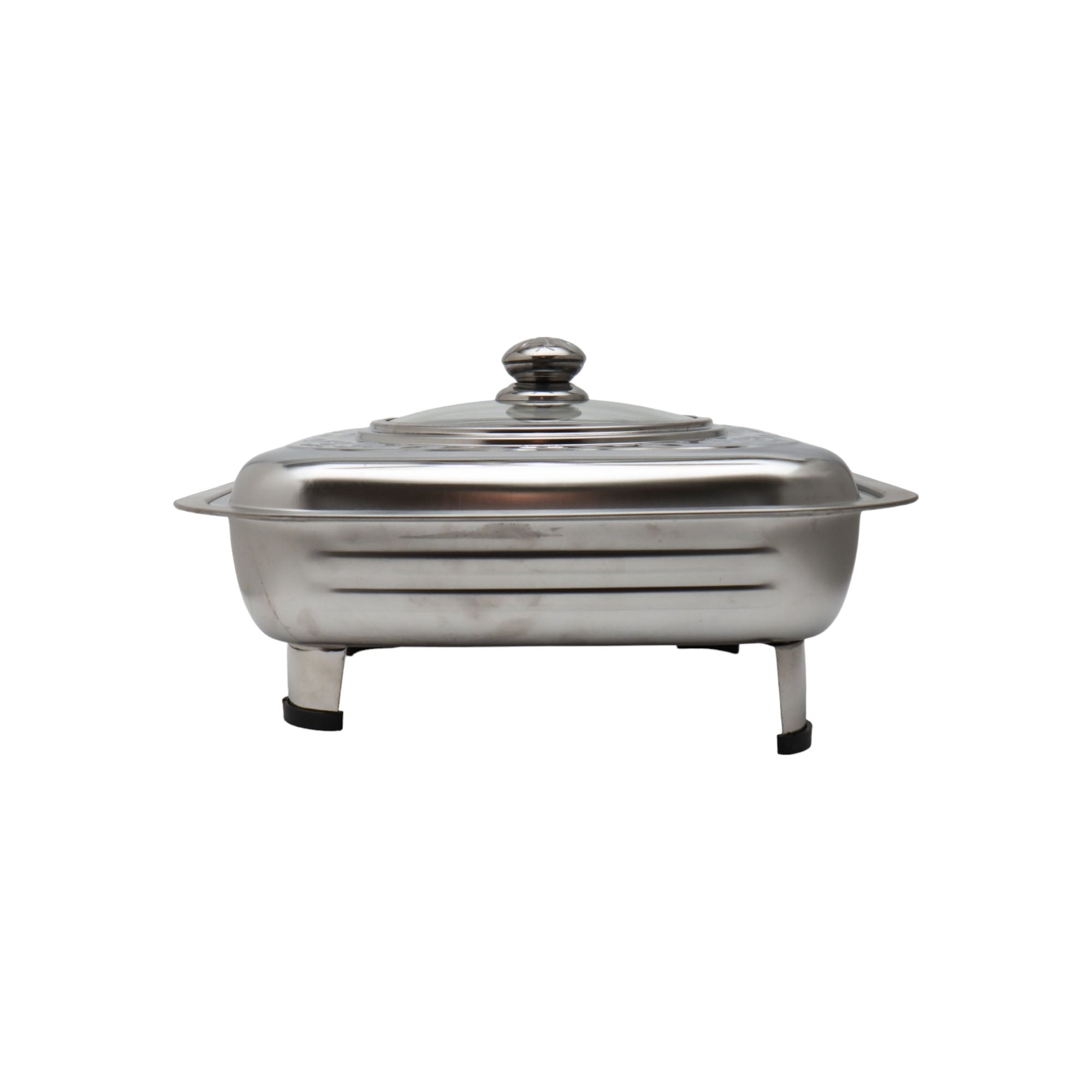 Buffet Warming Tray Chafing Dish Plafrom Design 34x34x6.5cm Square Stainless Steel