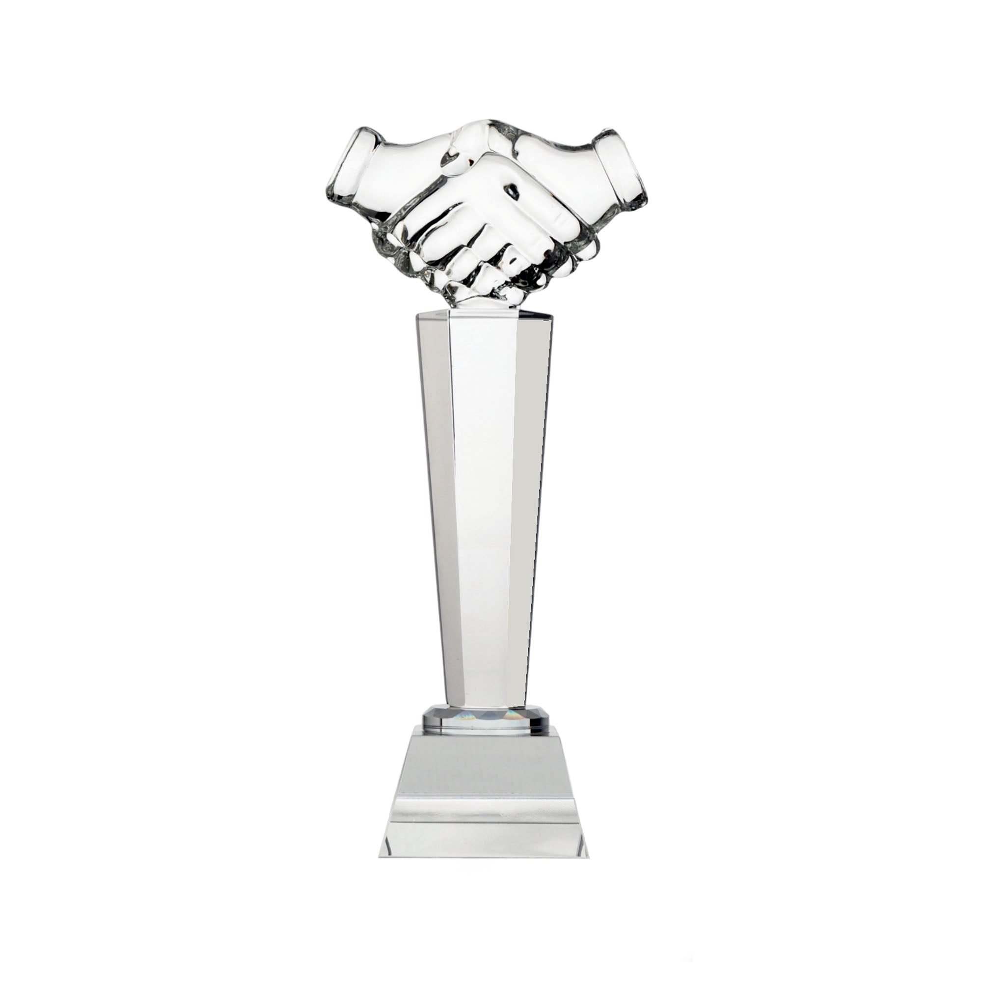 Glass Trophy Handshake 25cm DL-012