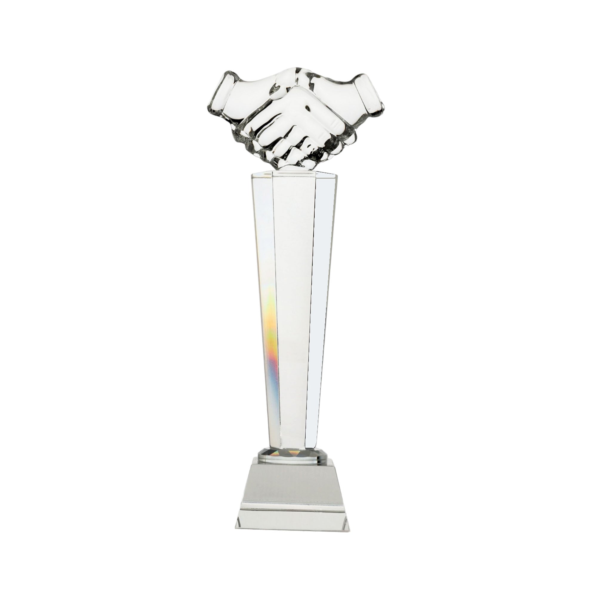 Glass Trophy Handshake 28cm DL-012