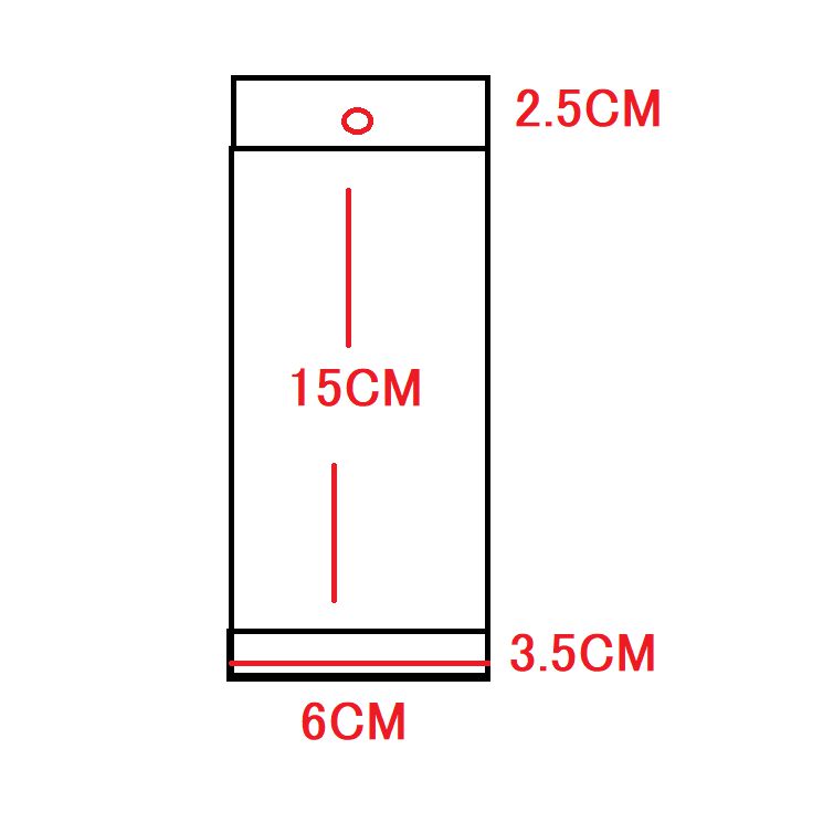 Polyprop Cellophane Selfseal Bags 6x21cm Punch Hanging Hole 100pack