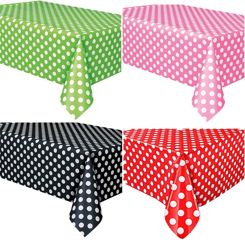 Party Table Cloth Plastic Polka Dot 137x183cm