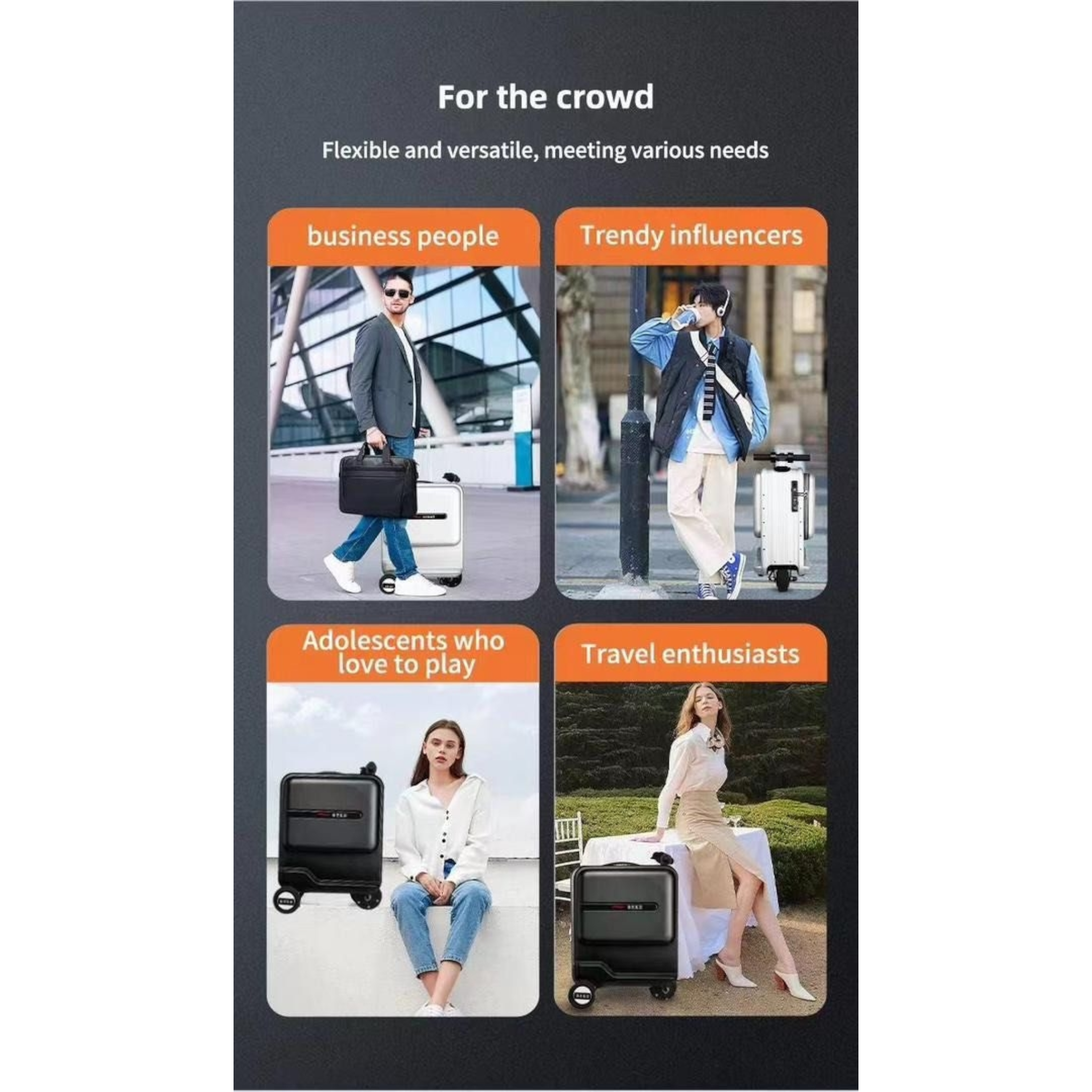 BEKE Smart Rideable Suitcase SCLTB - Airline Compliant Electrical Carry-on Luggage Travelling Bag