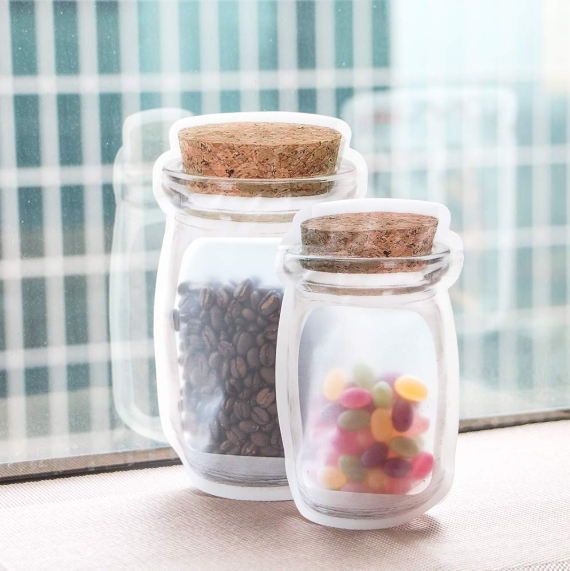 Food Packaging Zip pouches Bag with Clear Window Flat lay Food Saver 12pack