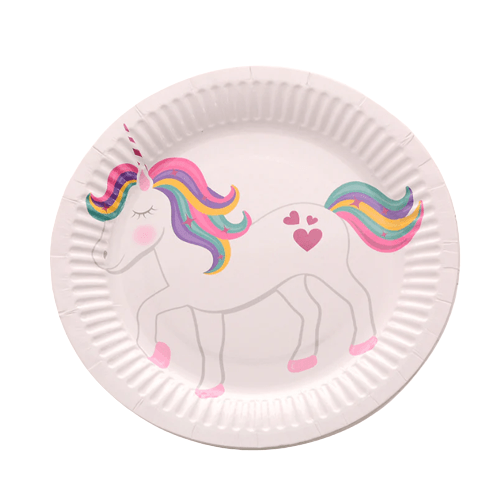 Party Paper Plate 9inch Unicorn Print 10pc