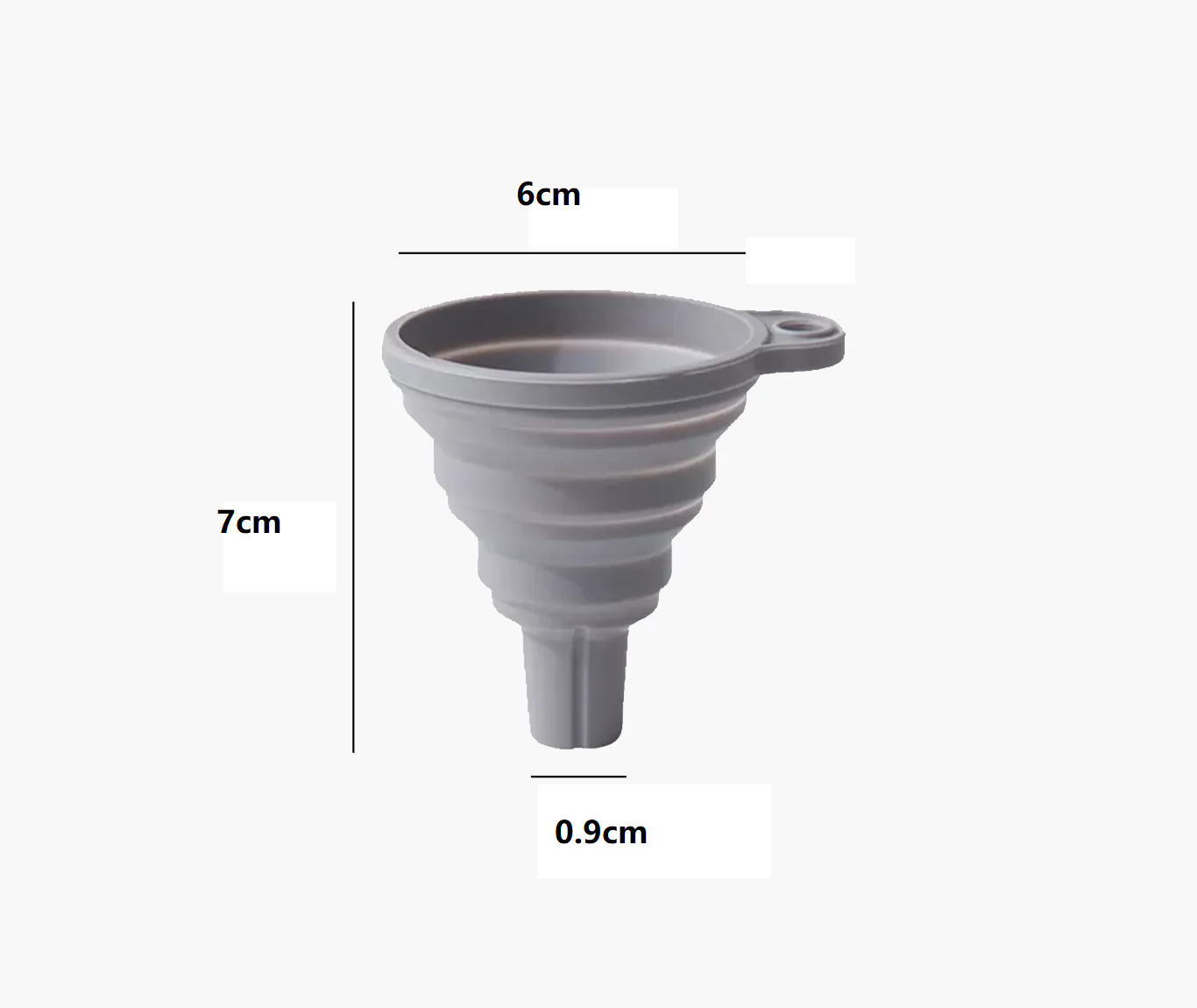 Mini Telescopic Silicone Collapsible Funnel 7x6x0.9cm 1pc