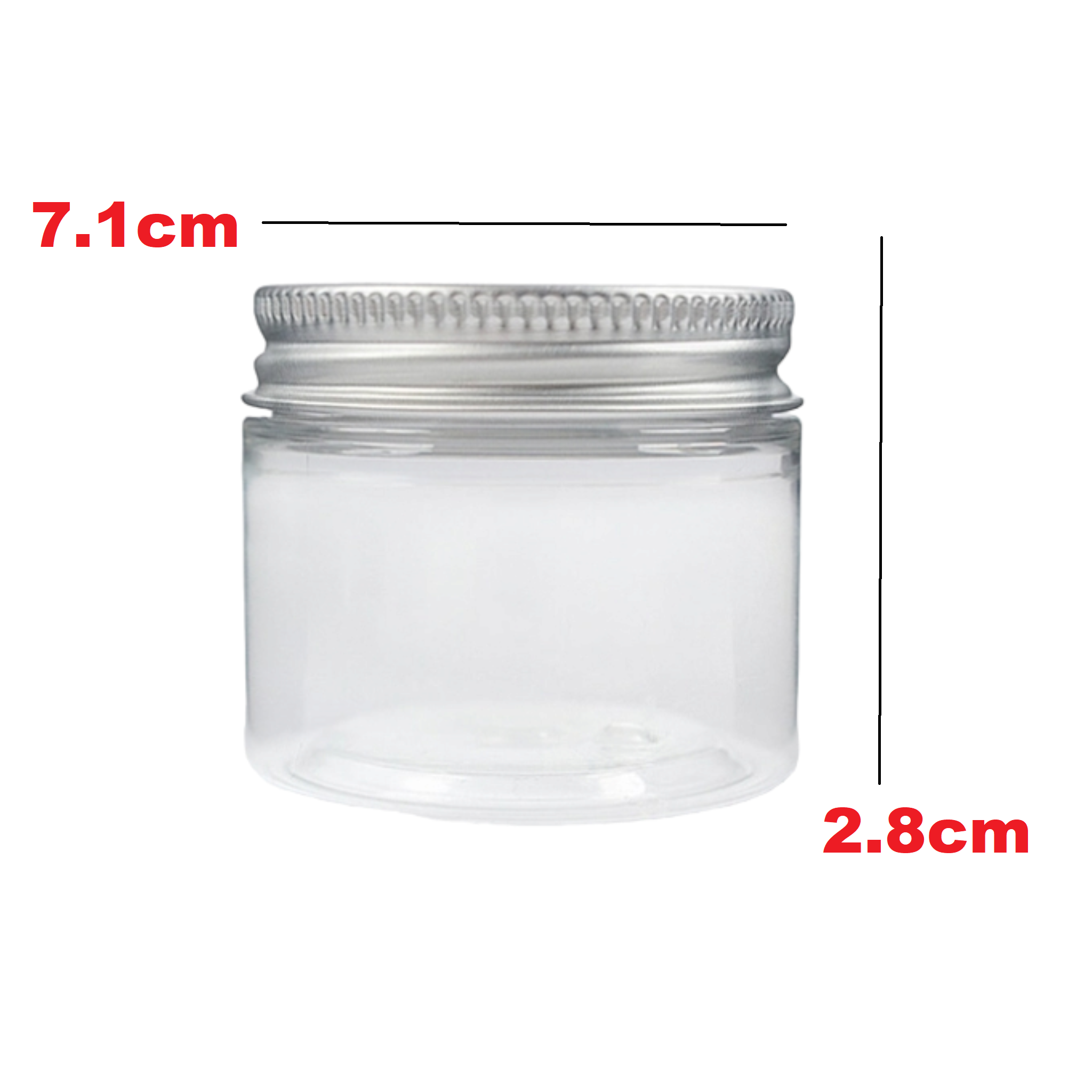 PET Plastic Jar with Aluminium Screw on Lid