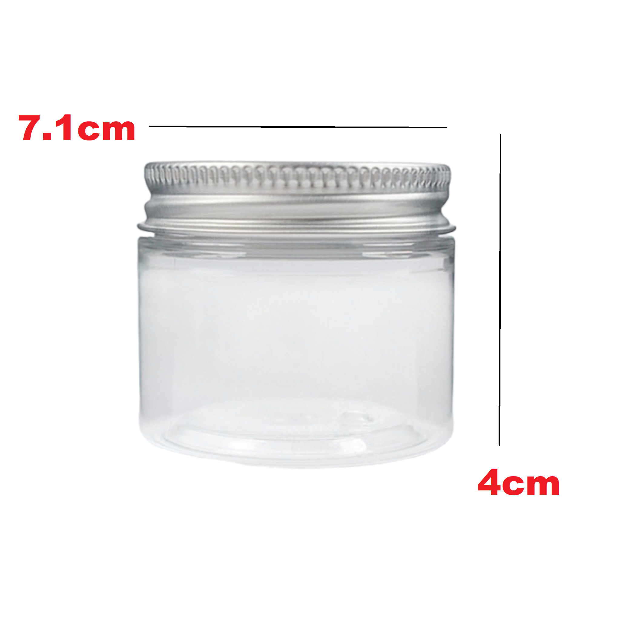 PET Plastic Jar with Aluminium Screw on Lid