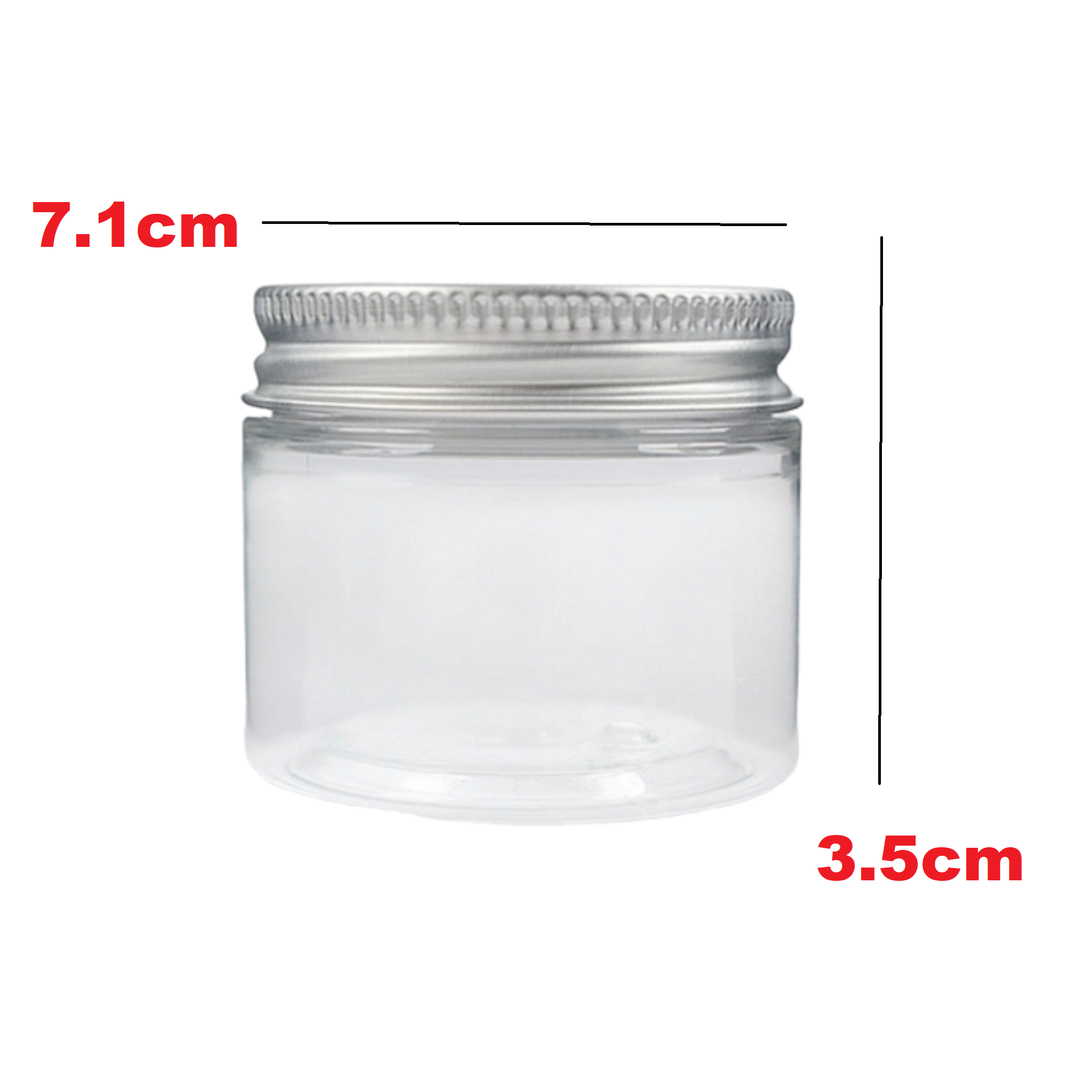 PET Plastic Jar with Aluminium Screw on Lid