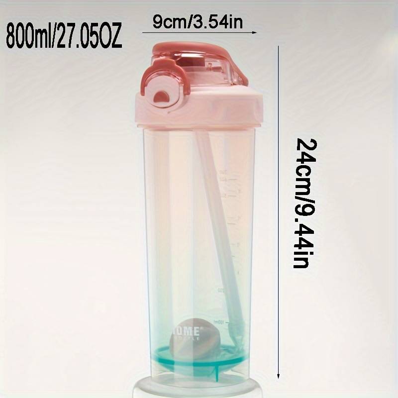 Linzhome Plastic Shaker Bottle with Ball 800ml 1pc