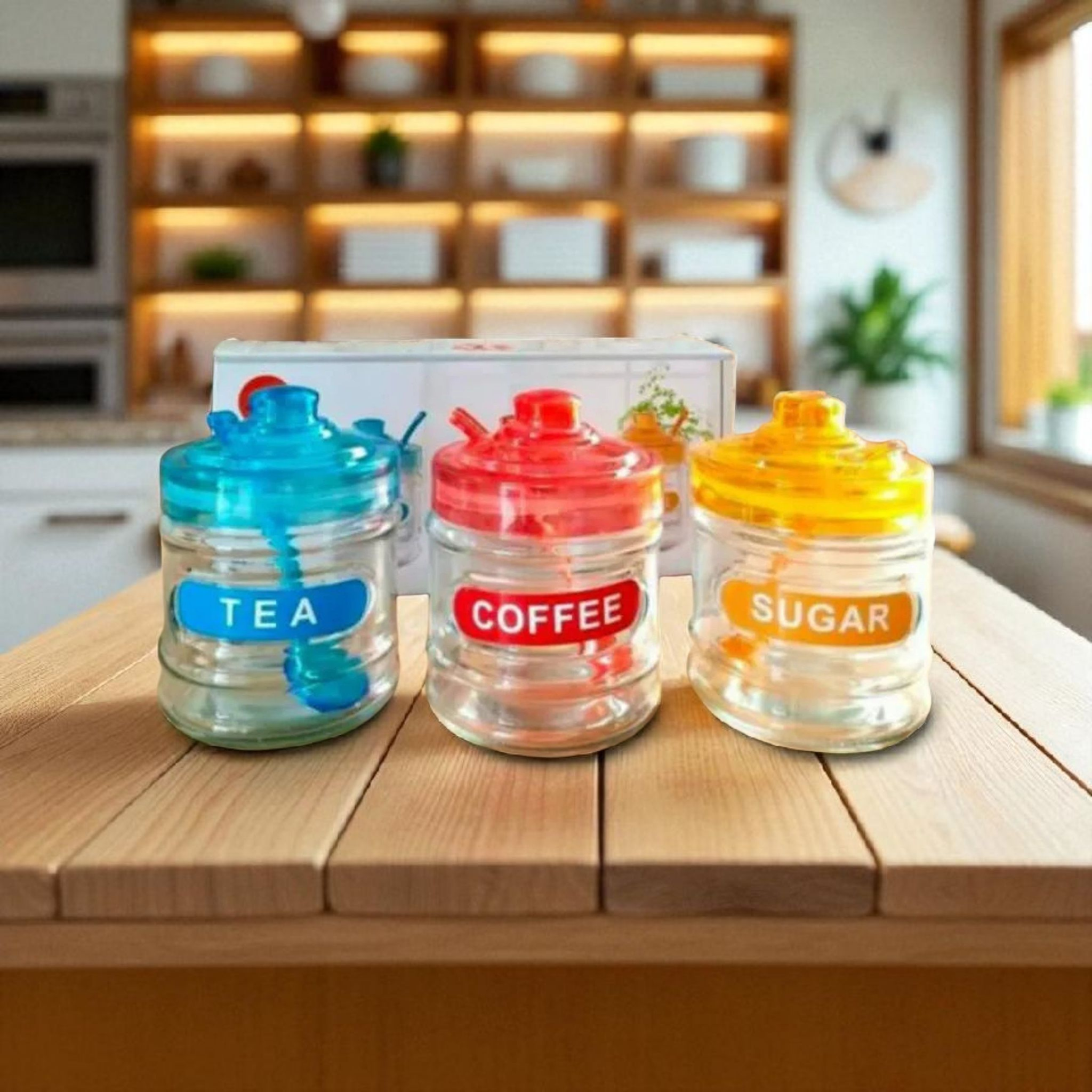 Continental Homeware Canister Spice Set 3pc 3-Colours CH278