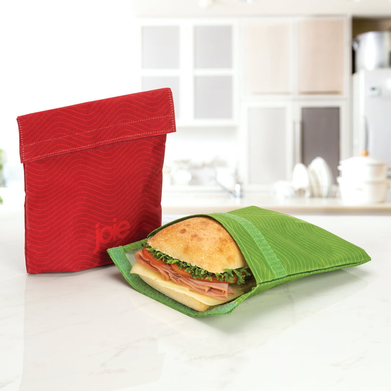 Joie Antibacterial Sandwich Zip Bags 3pc Set Assorted Colors