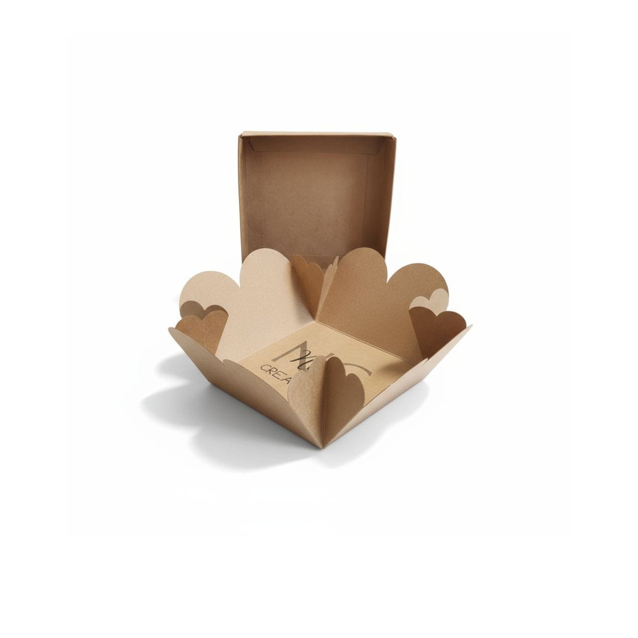 Gift Bakery Paper Box - Flower Scalloped Edge with Lid 16x16x10cm Eco-Friendly