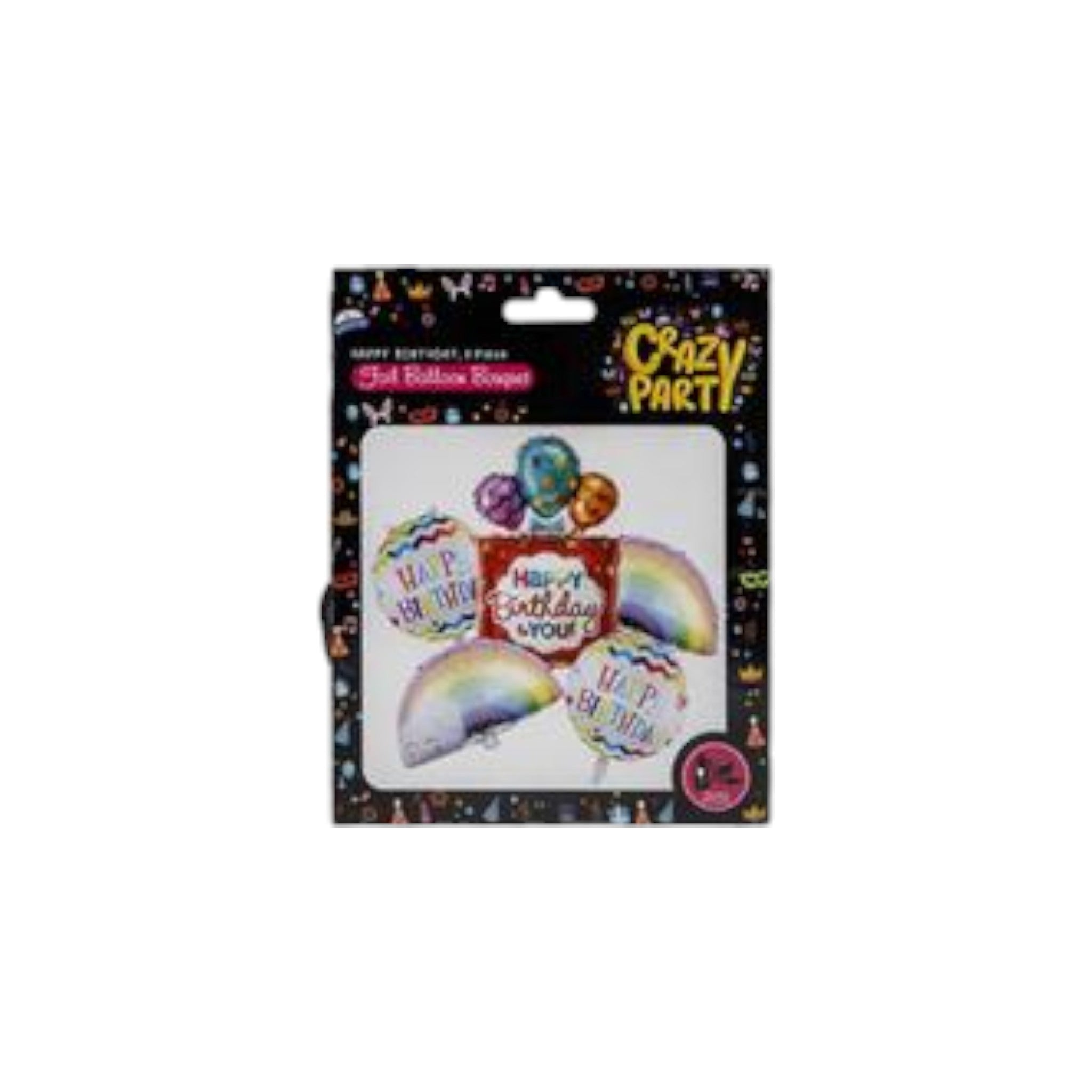 Helium Foil Balloon Happy Birthday Bouquet 5pcs