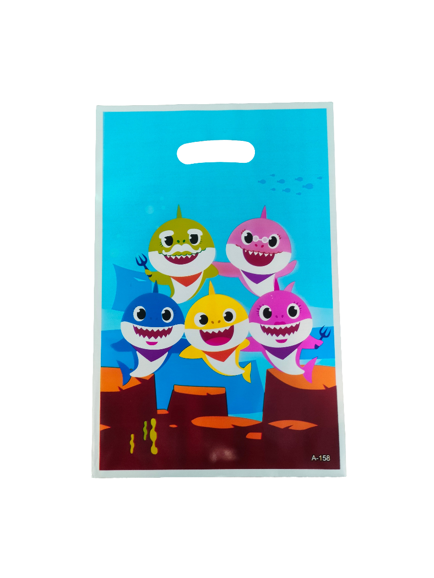 Party Loot Printed Plastic Bags 16x25cm 10pack Die Cut Handle