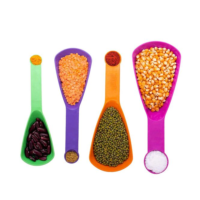 Measuring Scoop Spoons Plastic 4pcs Assorted Colors