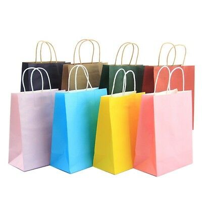 Kraft Paper Gift Shopper Bags 21x27x11cm 120gsm