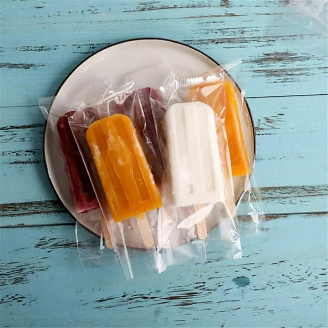 Ice Cream Popsicle Packaging Mold Bags Clear 8x19cm 100pack