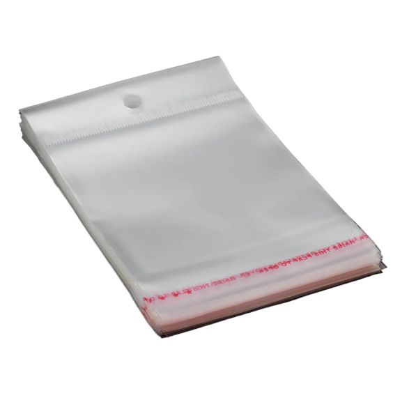 Polyprop Cellophane Selfseal Bags 23x24cm Punch Hanging Hole 100pack