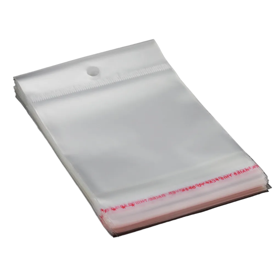 Polyprop Cellophane Selfseal Bags 20x30cm Punch Hanging Hole 100pack