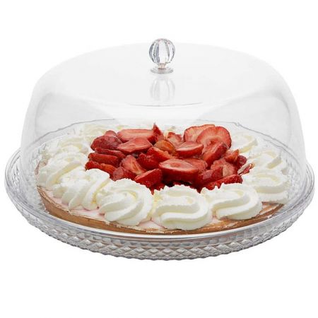 Acrylic Patisserie Cake Server Plate with Dome 33x15cm