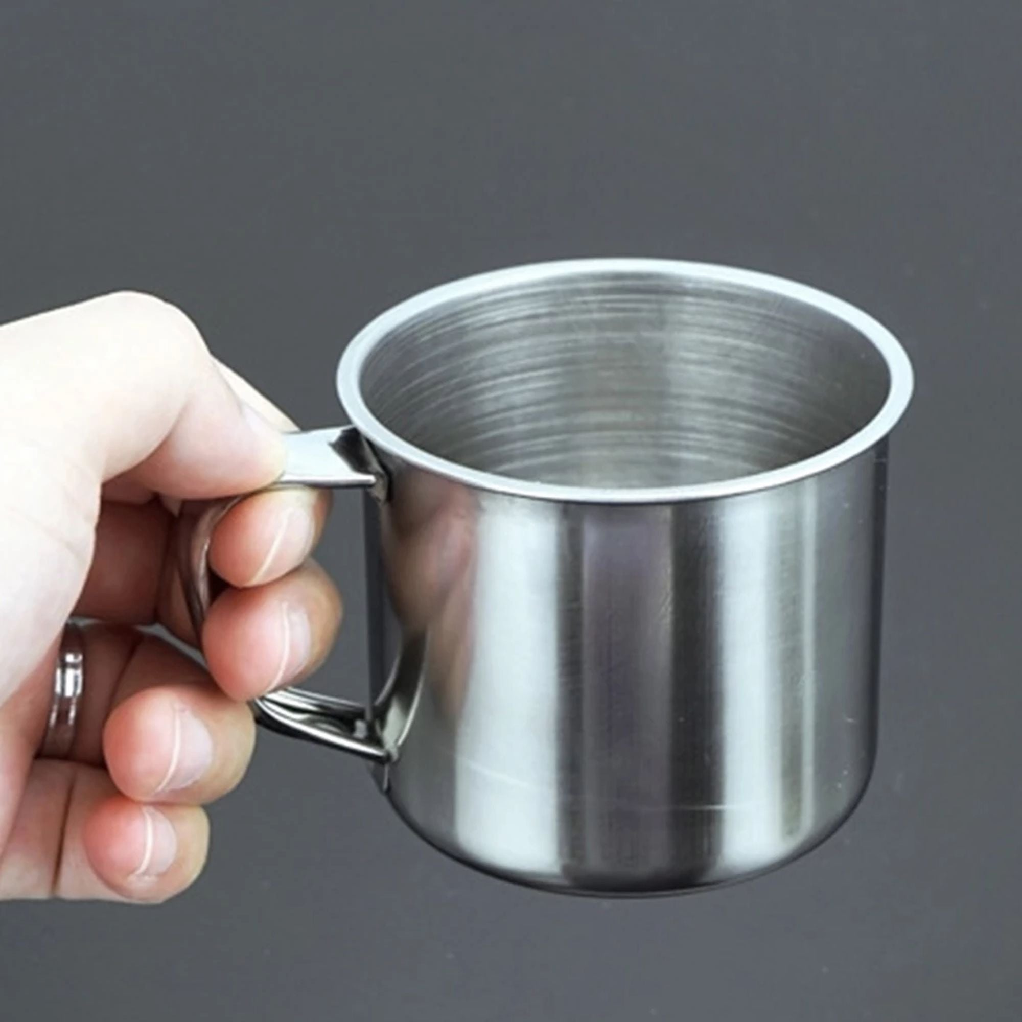 Stainless Steel Mug 5x6.5cm Tumbler Deep Cup with Handle