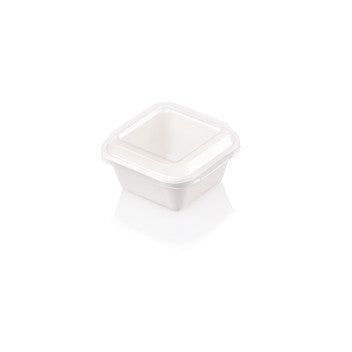 250ml Biodegradable Sugar Cane Food Meal Container Square White 10pack