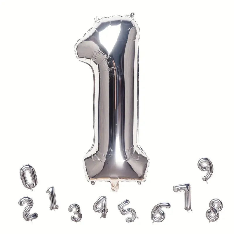 Party Silver Number Foil Balloons 42inch 106cm