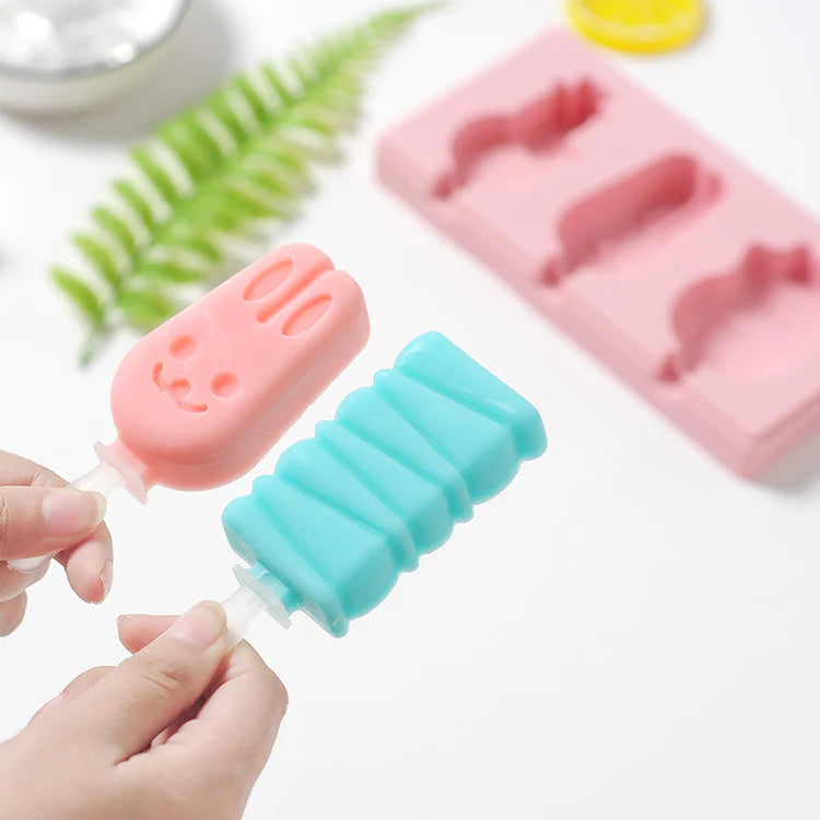 Silicone Ice Cream Mould Pink 3 Design