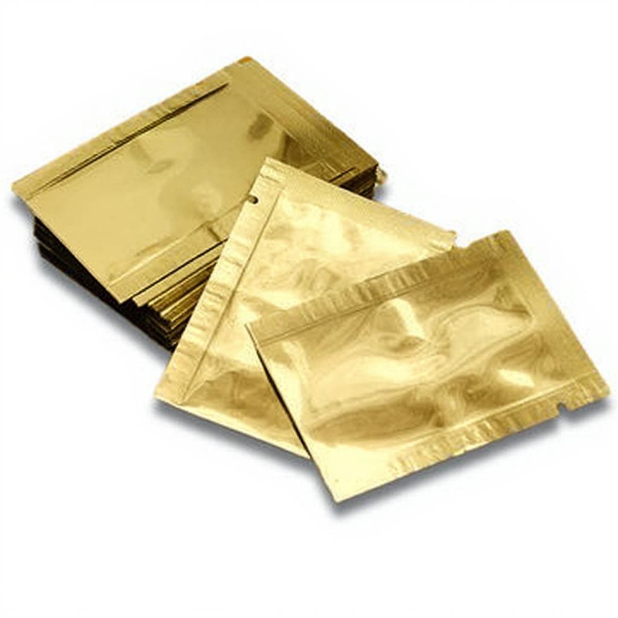 Vacuum Metalized Bags Gold 15cmx26cm 70mic Laminated Pouch 100pack