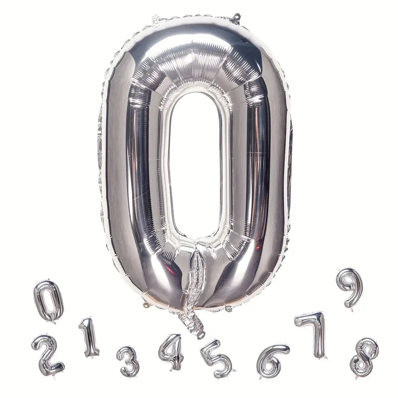 Party Silver Number Foil Balloons 42inch 106cm