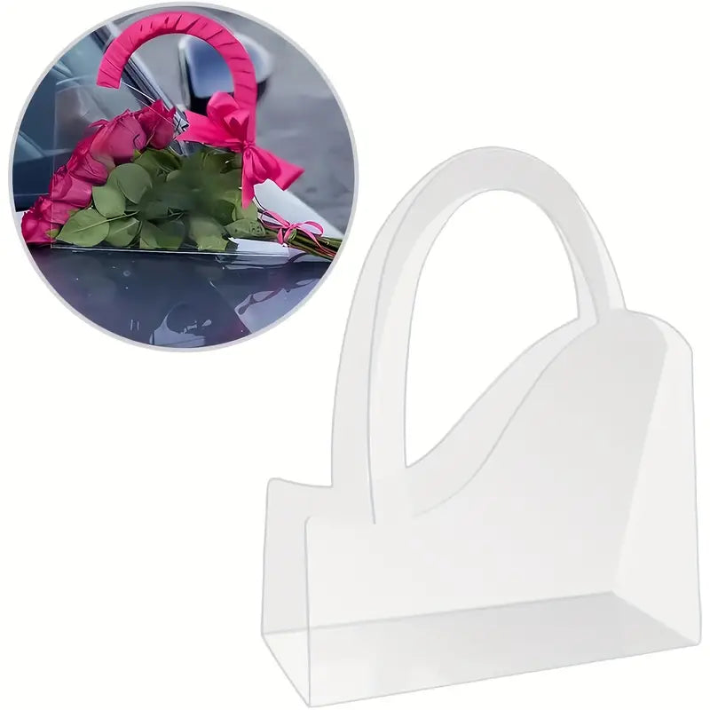 PVC Flower Bouquet Gift Bags Clear with Handle 78x30cm