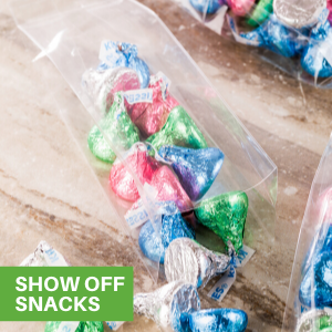 Cellophane Stand Up Food Gift Packing Bags with Gusset