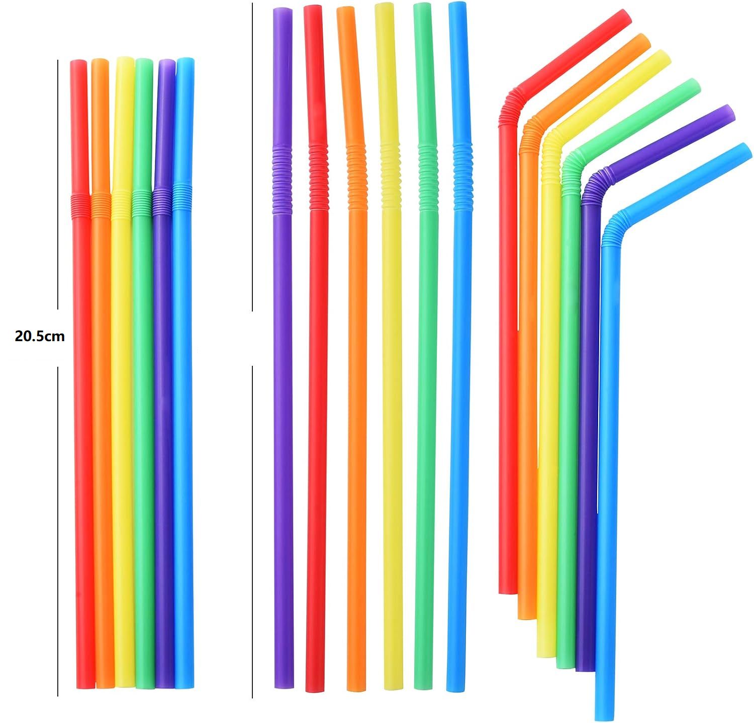 Disposable Flexible Color Straws 100pack